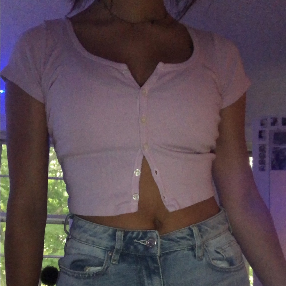 brandy melville button up purple top